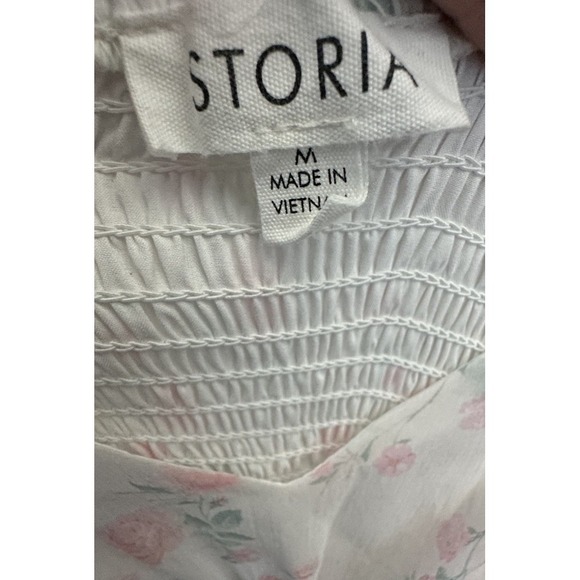 Storia Floral Maxi Dress Sz M Sheer Cottage Feminine Garden Prairie Lagenlook - Picture 4 of 13